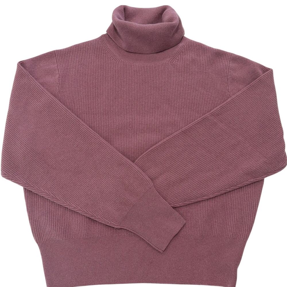 J. Crew Mauve Ribbed Turtleneck Sweater